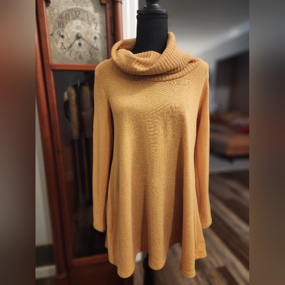 Bombom gold cowl neck sweater size small